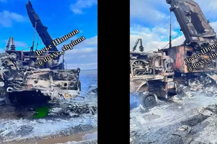 sistem pertahanan udara canggih S-400 milik Rusia yang terlihat hancur oleh rudal ATACMS Ukraina