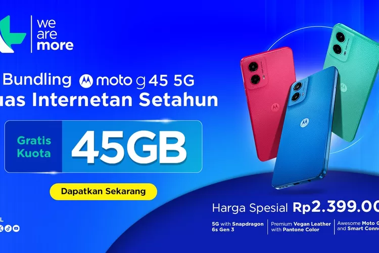 XL Axiata dan Motorola Luncurkan Bundling Moto G45 5G. (Foto/XL Axiata.)