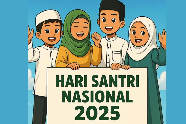Ilustrasi Para santri memperingati Hari Santri Nasional 22 Oktober &mdash; warisan gagasan KH Thoriq Darwis yang lahir dari pesantren untuk Indonesia. Foto: AI.