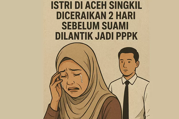 Safitri, wanita asal Aceh Singkil yang viral setelah kisah perceraiannya dua hari sebelum sang suami dilantik PPPK menyebar luas di media sosial. Foto: AI (Mahmud Amsori).