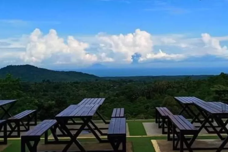 Bukit Waruwangi menawarkan pemandangan luas kombinasi birunya laut, serta hijaunya pepohonan. Foto: Istimewa.