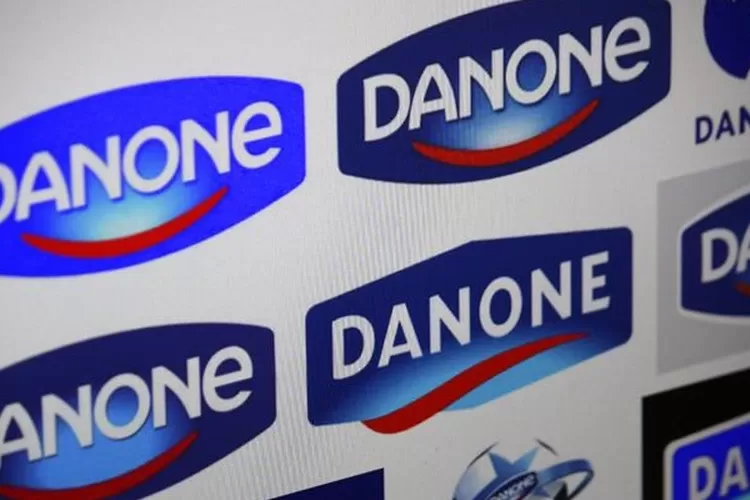 Logo produsen makanan dan minuman dalam kemasan Danone.  (danone)