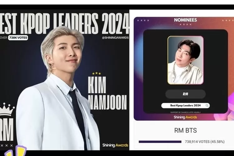 Congrats! RM BTS memenangkan "Best KPOP Leader 2025" pada Shining