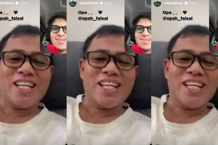 Atta Halilintar saat meminta maaf kepada Haji Faisal pasca isu menyindir Fuji dan almarhumah Vanessa Angel. (Instagram @lambe danu)