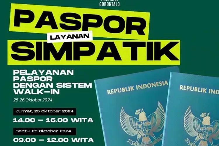 Kantor Imigrasi Gorontalo Gelar Layanan Paspor Walk-in