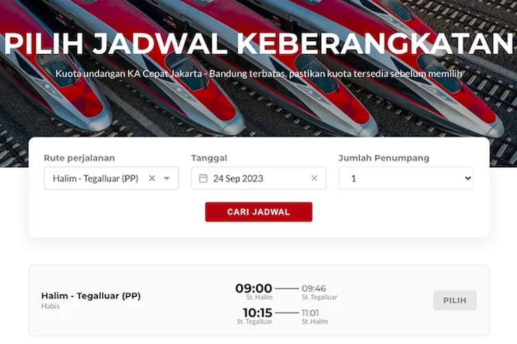 Jadwal Kereta Cepat Whoosh Jakarta - Bandung November 2023: Ini Harga ...