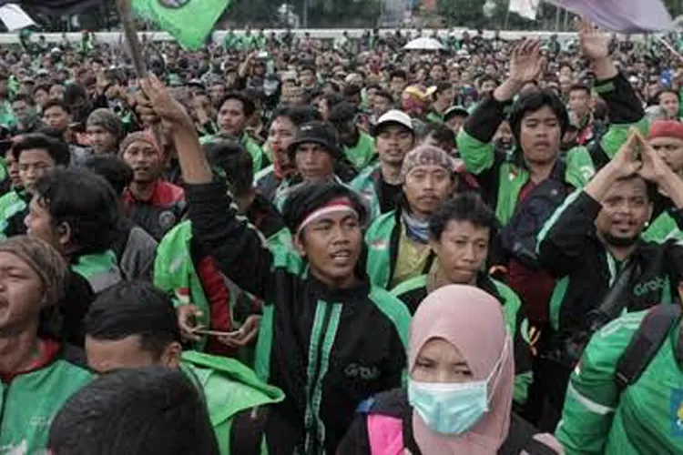 Ribuan Pengemudi Ojol Unjuk Rasa ke Arah Kantor Gojek Indonesia (Foto/Instagram)