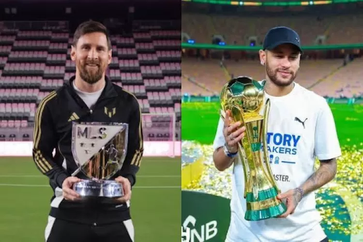 Potret pemain klub MLS Inter Miami, Lionel Messi (kiri) dan mantan pemain liga Arab Saudi Al-Hilal, Neymar Jr (kanan). (Instagram.com /@leomessi - @neymarjr)