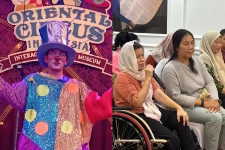 Potret pemain sirkus Oriental Circus Indonesia (OCI) Taman Safari (kiri) dan korban eks pemain sirkus (kanan). (Instagram.com/@fimazidayuka - X.com/@KangManto123)