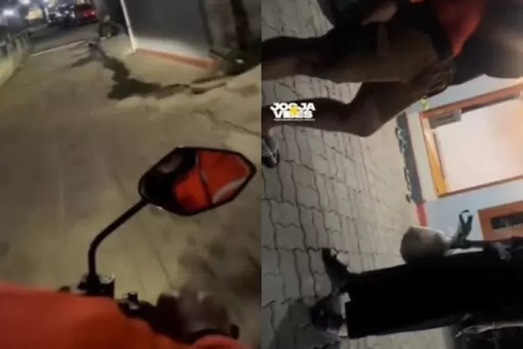 Rekaman detik-detik driver online di Sleman, Yogyakarta yang diduga dianiaya pelanggan saat antar pesanan makanan. (X.com/@Heraloebss)