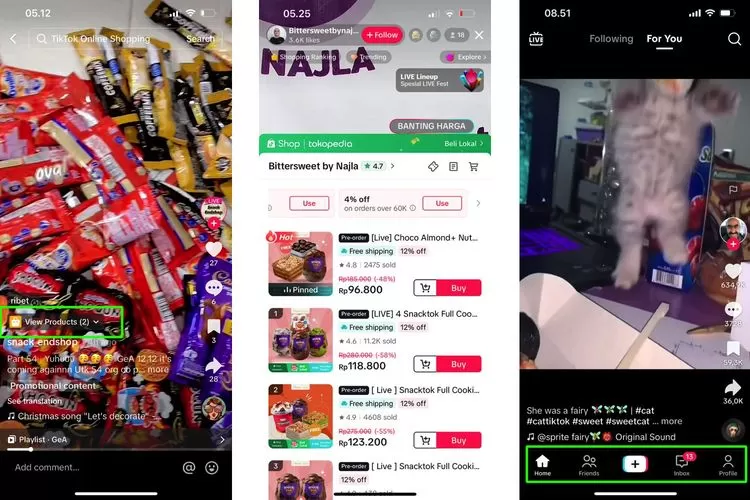 Tombol Keranjang Kuning TikTok Muncul Kembali, Kini Langsung Terhubung ke Aplikasi Tokopedia (medianekita.com /tangkap layar)