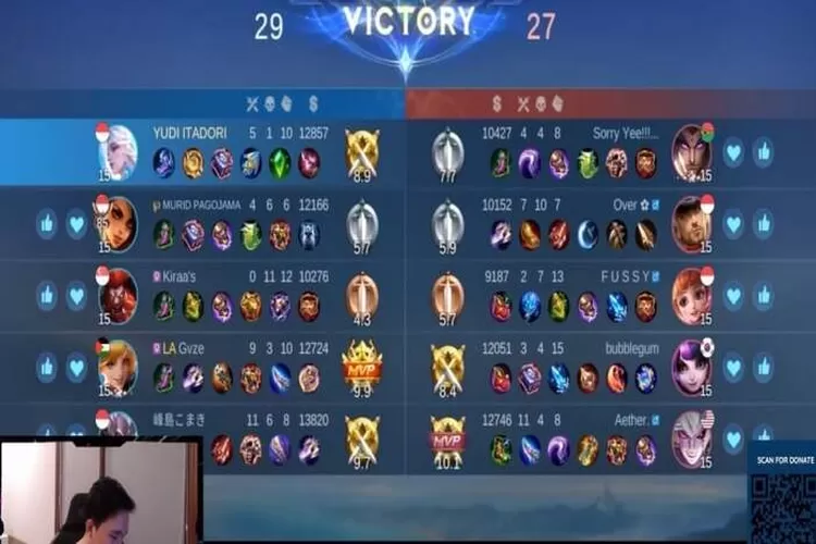 Tampilan dari build item Aurora revamp versi RRQ Lemon untuk push rank Mobile Legends bagi rekomendasi. (YouTube : RRQ Lemon)