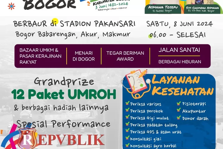 Puncak peringatan HJB ke-542 bakal digelar di Stadion Pakansari Cibinong, Kabupaten Bogor, Sabtu, 8 Juni 2024. (Humas Pemkab Bogor)