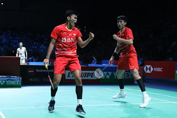 Pasangan ganda putra Indonesia Bagas/Fikri yang masih bertahan hingga ke babak perempat final Prancis Open 2023.