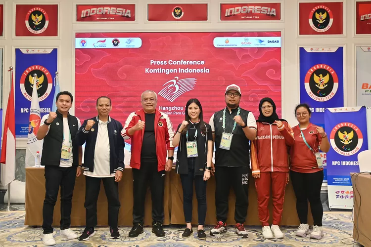 Acara jumpa pers Kontingen Asian Para Games (AiPG) Indonesia di Hangzhou, China, Sabtu (28/10/2023). (Dokumentasi : NPC Indonesia / RB)