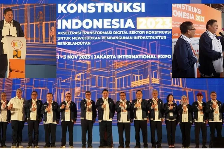 Menteri Koordinator Bidang Perekonomian Airlangga Hartarto dalam acara Opening Ceremony Konstruksi Indonesia 2023 di Jakarta, Rabu (1/11/2023) (ekon.go.id)