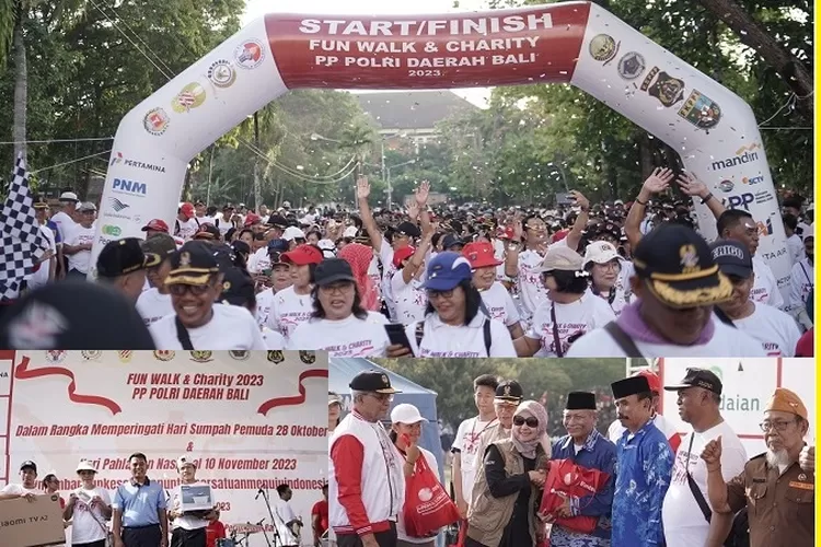 Ribuan peserta meramaikan Fun Walk &amp; Charity 2023 PP Polri Daerah Bali di Lapangan Niti Mandala Renon - Monumen Perjuangan Rakyat Bali, Minggu (5/11/2023) (Ist)