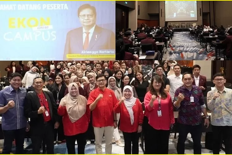 Menteri Koordinator Bidang Perekonomian Airlangga Hartarto menyampaikan keynote speech secara virtual dalam acara EKON Goes to Campus di Bandung, Kamis (23/11/2023) (ekon.go.id)