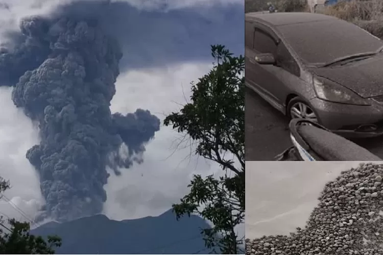 Gunung Marapi di Sumatera Barat erupsi 9 kali dengan disertai dentuman keras dan lontaran abu, pasir serta kerikil (Ist)