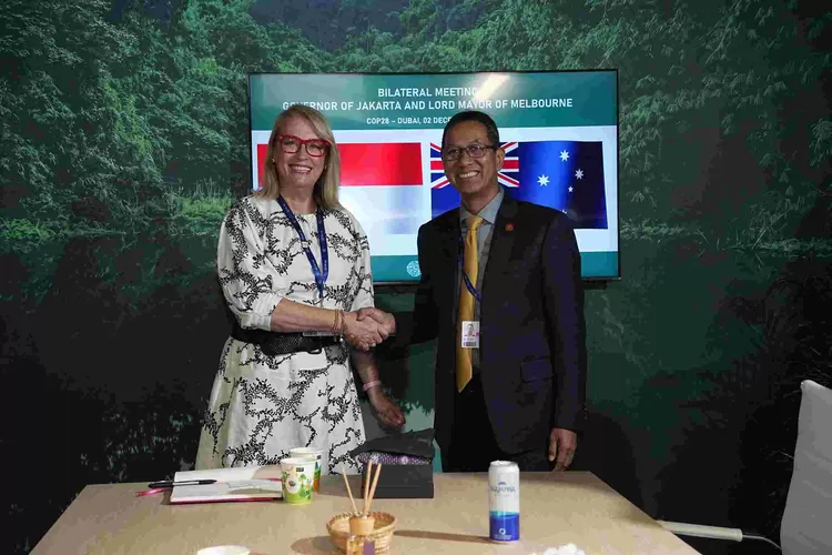 Wali Kota Melbourne, Sally Capp lakukan pertemuan bilateral untuk menjajaki rencana kerja sama Jakarta-Melbourne, pada Sabtu (2/12/2023).