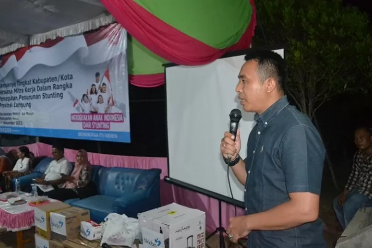 Kampanye Percepatan Penurunan Stunting Tingkat Kabupaten/Kota Provinsi Lampung di Desa Adi Luhur, Panca Jaya  -  Mesuji, Rabu (29/11/2023), dihadiri 350 peserta (Ist)