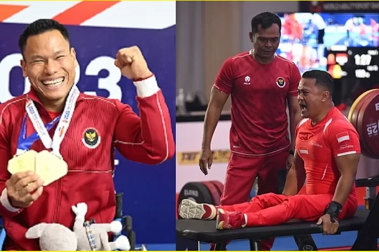Abdul Hadi dan Margono menambah medali emas Indonesia melalui para-angkat berat WAG 2023 di Terminal 21, Nakhon Ratchasima, Thailand pada Rabu (6/12/2023) (NPC Indonesia)