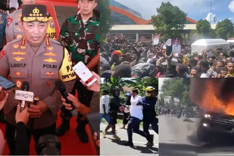 Kapolri Jenderal Polisi Listyo Sigit Prabowo memberi keterangan kepada wartawan di Surabaya menanggapi kericuhan dalam pemakaman jenazah mantan Gubernur Papua Lukas Enembe di Papua, Kamis (28/12/2023) (Ist)