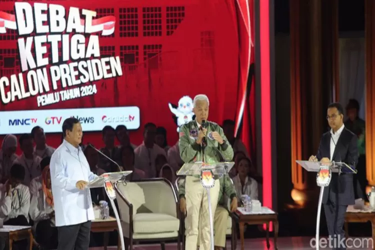 Visi dan misi dalam debat ketiga Capres di Istora Senayan Jakarta. (Istimewa )