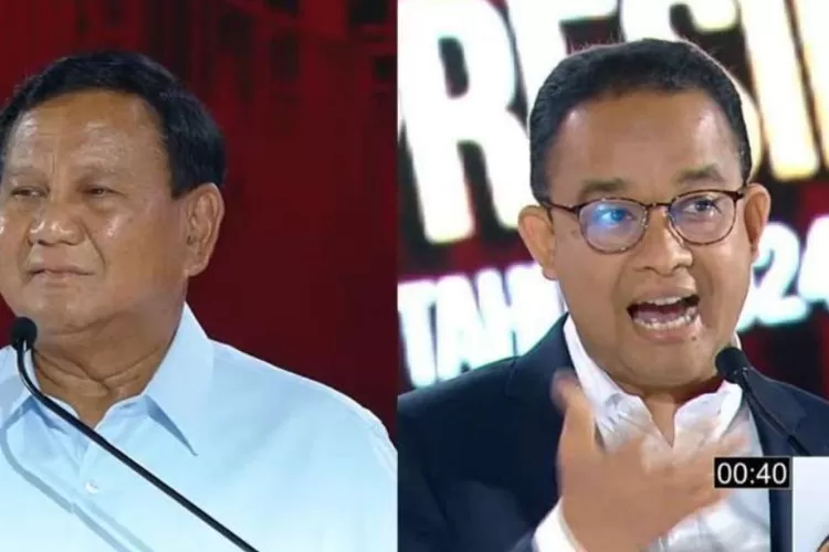 Prabowo vs Anies di debat capres 2024 (Ist)