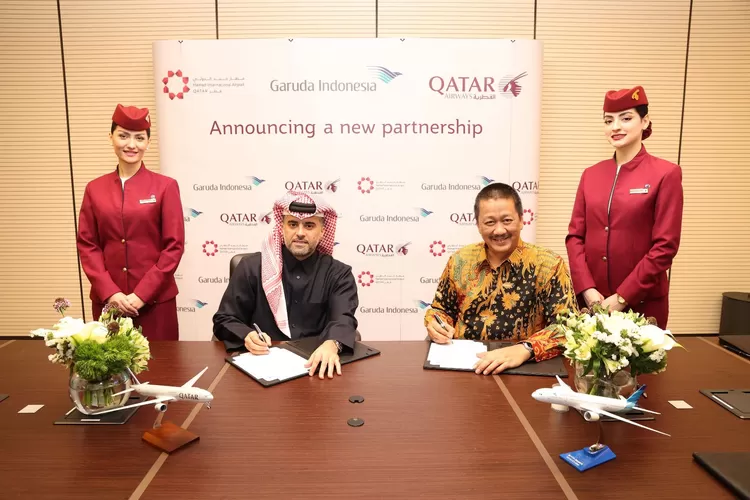 Garuda memperkuat penerbangan ke Timur Tengah; salah satunya rute Jakarta-Doha pp.