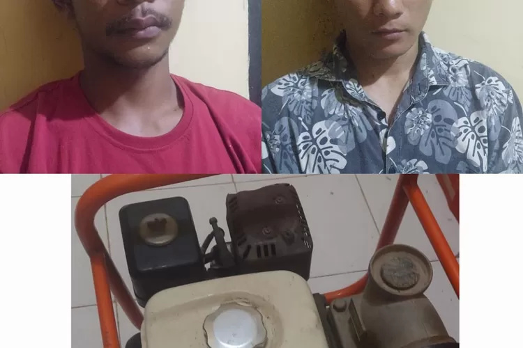 Dua pencuri mesin pompa air di Sumbawa diamankan Polisi (Suara Karya/Ist)