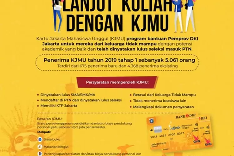 Kartu Jaminan Mahasiswa Unggul (KJMU) dirasakan manfaatnya oleh masyarakat DKI Jakarta.