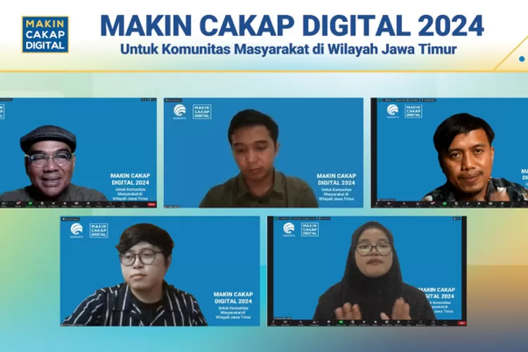 Kementerian Komunikasi dan Informatika (Kominfo RI) menyelenggarakan webinar Makin Cakap Digital 2024 untuk segmen komunitas di  Kabupaten Bojonegoro, Jawa Timur. Temanya Etika Bebas Berpendapat di Dunia Digital. (Istimewa )