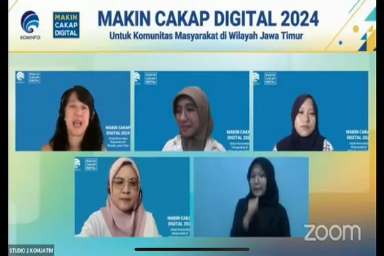 Kominfo RI menyelenggarakan webinar #MakinCakapDigital 2024 untuk segmen komunitas di Kabupaten Madiun, Jawa Timur dengan tema Konten Kreatif Berbasis Budaya Lokal pada Sabtu (23/3/2024). Foto:  Istimewa