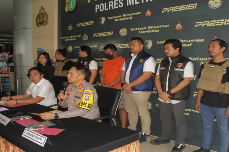 Preskonference terkait pemerasan driver online di Mapolres Jakarta Barat  (Istimewa )