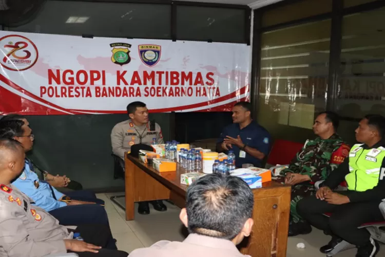 Polresta Bandara Soekarno-Hatta (Soetta) Ngopi Kamtibmas bersama stakeholder dari unsur Garnisun TNI, Avsec serta perwakilan Polisi Hutan (Polhut) . (Istimewa )