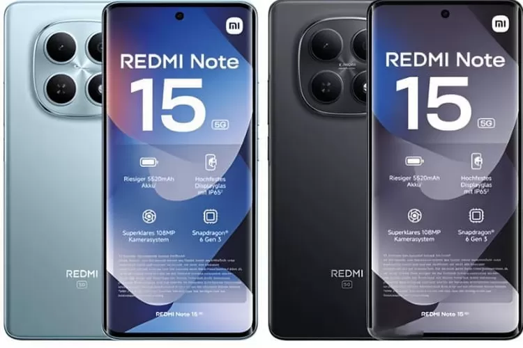 Redmi Note 15 5G bocor harganya, mulai dari 4,3 jutaan aja. Speknya nggak main-main. Kamera 108MP, Snapdragon 6 Gen 3, baterai 5.520mAh, plus layar AMOLED 120Hz. Siap-siap 6 Januari 2026 nanti (Instagram.com/@yscell_gadget805)