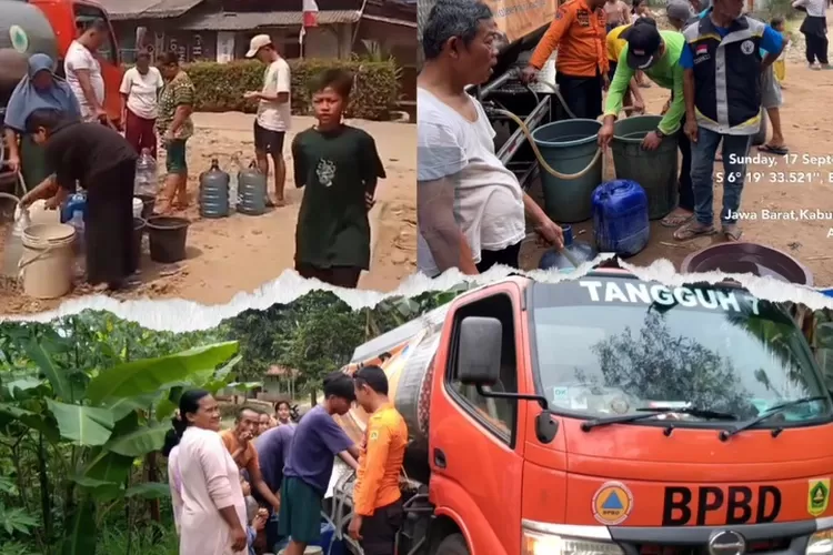  Pembagian air bersih kepada warga terkait status siaga darurat kekeringan di Kota Bogor (Tangkapan layar Instagram @diskominfokabbogor)