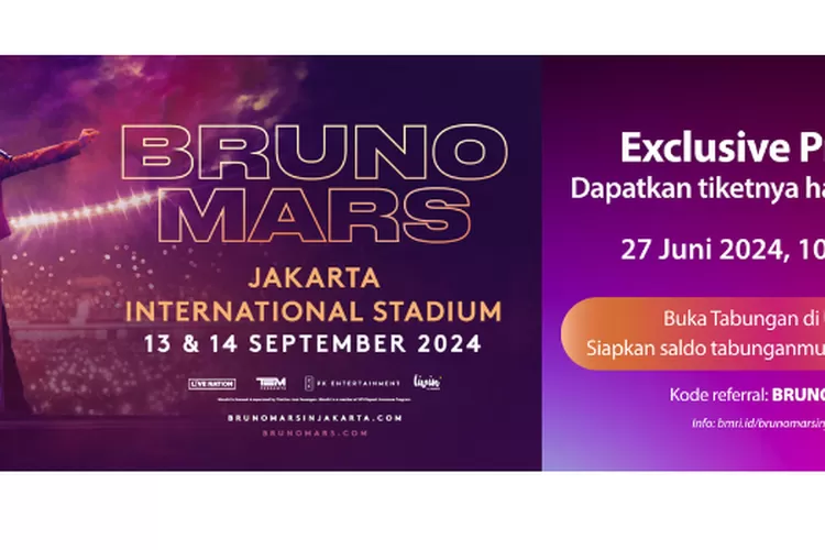 Bruno Mars Jakarta 2024: Harga Tiket Mulai Rp 950 Ribuan Hingga Rp 7,65 ...