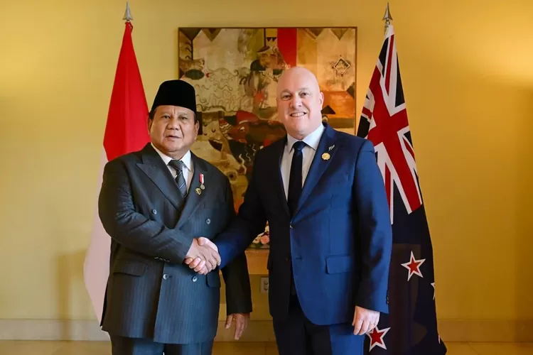 Presiden Prabowo Subianto bersama Perdana Menteri (PM) Selandia Baru Christopher Luxon. (Biro Setpres)