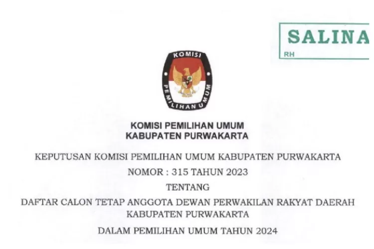 Pengumuman Daftar Calon Tetap Anggota DPRD Kabupaten Purwakarta Pemilu ...