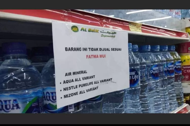 Supermarket Al Baik di Tanjungpinang mulai menolak menjual produk yang diduga pro Zionis Israel, salah satunya Aqua (TikTok)