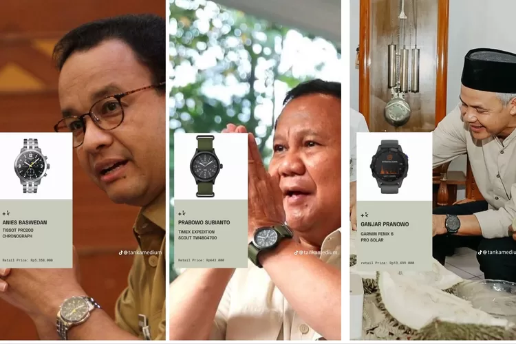 Daftar Harga Jam Tangan Capres 2024 Prabowo Subianto Anies Baswedan