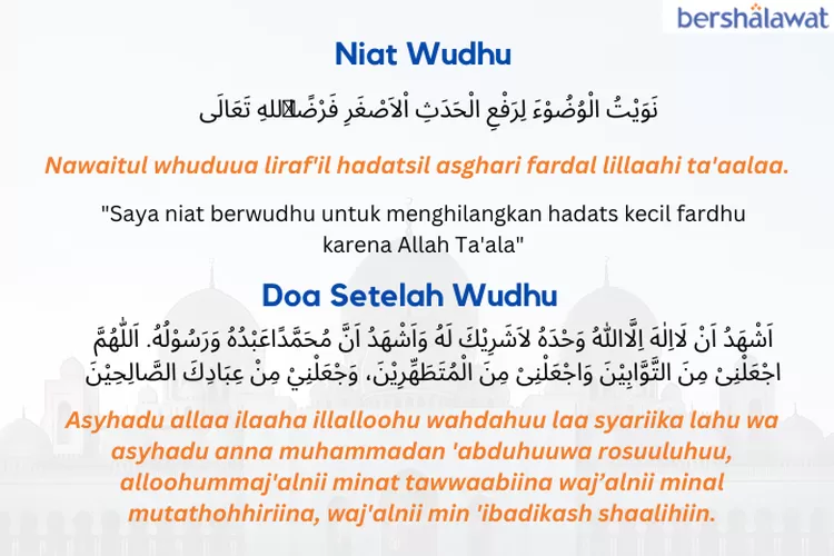 Bacaan Doa Setelah Wudhu Dengan Latin Dan Artinya Nawaitul Whuduua