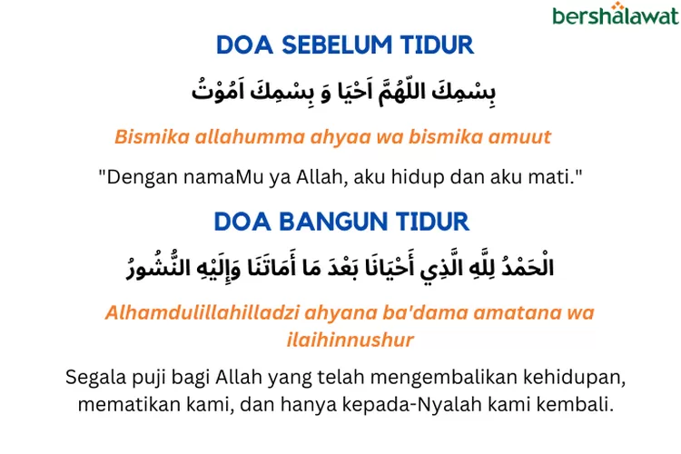 Doa Bangun Tidur Dan Doa Mau Tidur Arab Latin Dan Terjemahannya