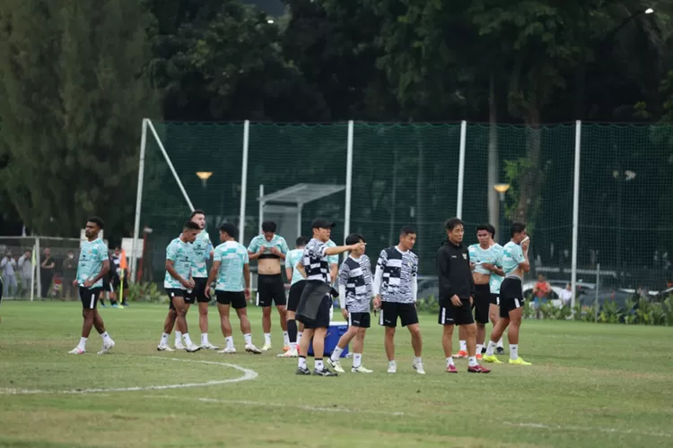 Sesi latihan timnas Indonesia. (PSSI)