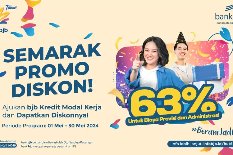 Peringati Ulang Tahun ke-63, bank bjb Tawarkan Diskon 63%