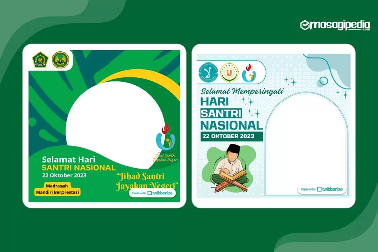 Gratis! Ini 15 Twibbon Hari Santri Nasional 2023 Desain Islami ...