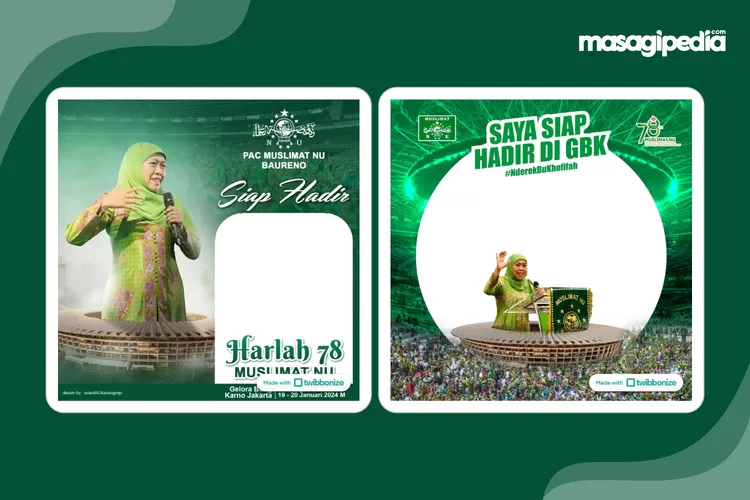 12 Twibbon Harlah Muslimat NU ke 78 Tahun 2024 Desain Keren, Islami dan