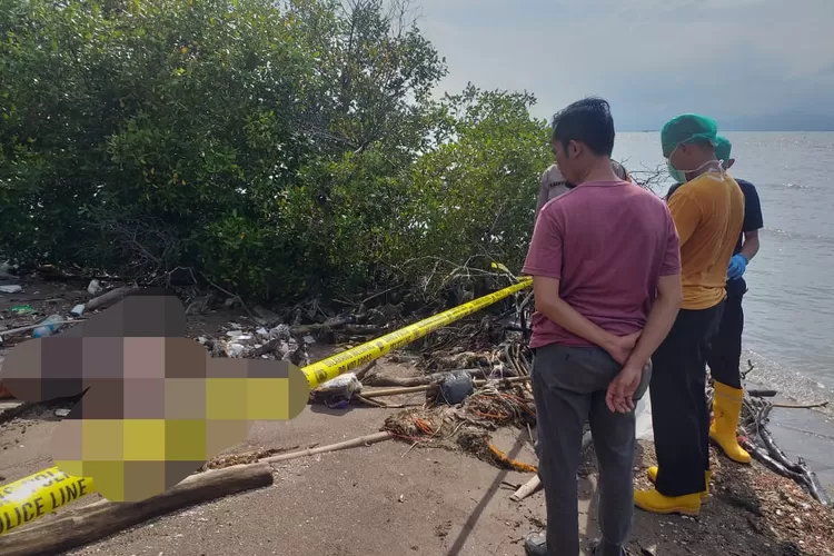 Mayat membusuk ditemukan di Pantai Domas. Foto: TOPMEDIA / Yono